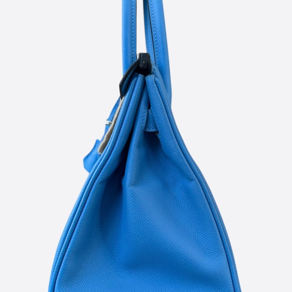 Hermes Blue Colvert Epsom Birkin 30 - Picture 4 of 7
